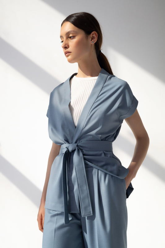 Cloudy Silver Kimono